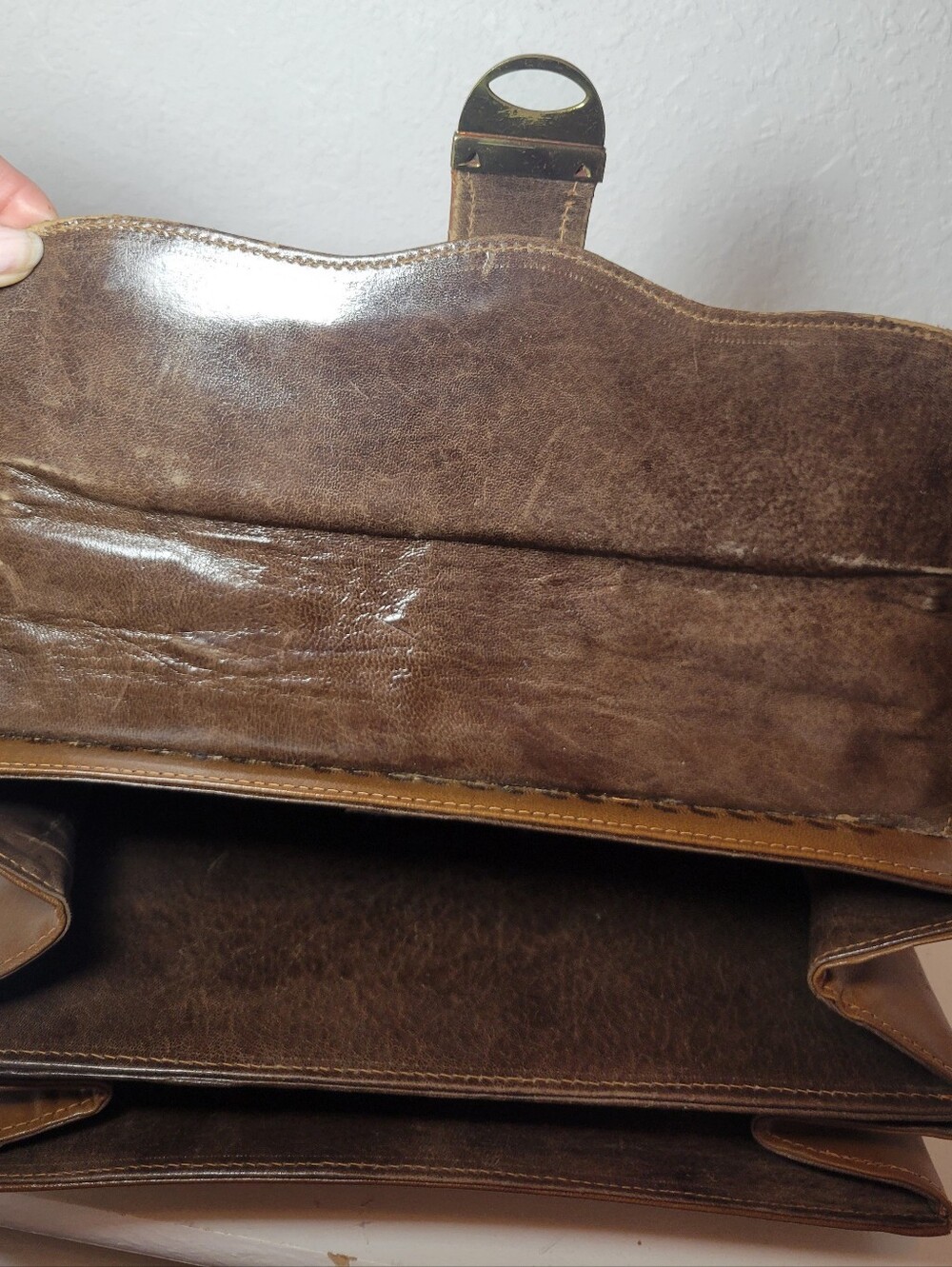 Vintage Tooled Leather Satchel Purse Flores Bags Brown Boho Western Mexico Read - Picture 5 of 11